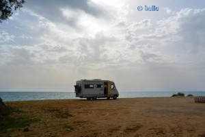 Parking at the Beach of Eraclea Minoa AG, Italien