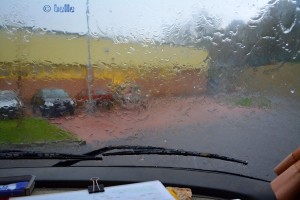 Regen und Hagel in Narni