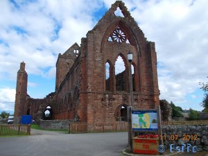 Parking in New Abbey in front of the Church – July 2012