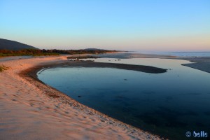 Rio Cabanas am Praia de Afife mit ungewöhnlich viel Wasser heute!