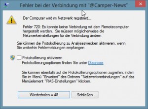 Keine Verbindung mit dem Remote-Computer...