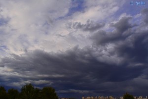 Gewitterstimmung in L'Hospitalet de l'Infant, Tarragona, Spanien