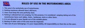 Rules of Use in the Motorhomes Area Tordera – Spain