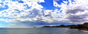 Playa de las Palmeras with View to Isla Negra and Castillo de San Juan de los Terreros – Spain