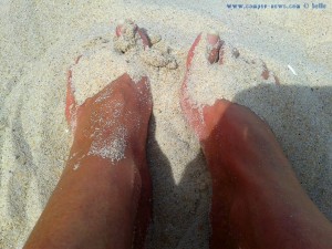 Sehr feiner Sand am Praia da Murtinheira – Portugal