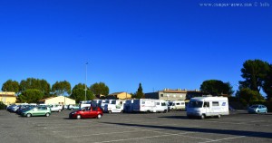 Parking in Area Sosta Camper Pélissanne - Bouches-du-Rhône - Provence-Alpes-Côte d'Azur – France - October 2017