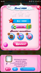 Level 3000 bei CandyCrushSaga! Hehe :P