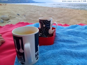 Kaffee-Pause am Portofino Beach - Greece