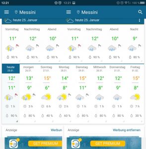 Wetter in Messini bis zum 01.02.2019