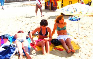 Angelina, Julia und ich am Strand von Cuxhaven