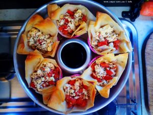 Mediterrane Filo-Päckchen aus dem Omnia zum Lunch - Platja L'Almadrava – Spain