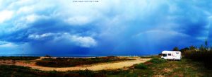 Rainbow at Platja L'Almadrava – Spain