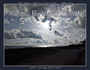 My View today - Platja L'Almadrava – Spain – WhatsApp-Gruppe - Happy Birthday Silvia!