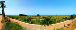 Viele Kite-Surfer in Los Urrutias - Spain