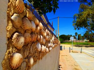 Nur wegen dieser Wand mit den Muscheln weiss ich dass es diese enge Gasse war – 2013 ─ zum Strand in Palmones – Spain